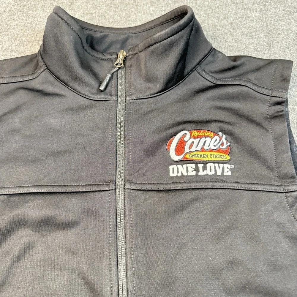 Raising Canes The North Face Vest Mens Large Black WindWall Zip Employee Uniform